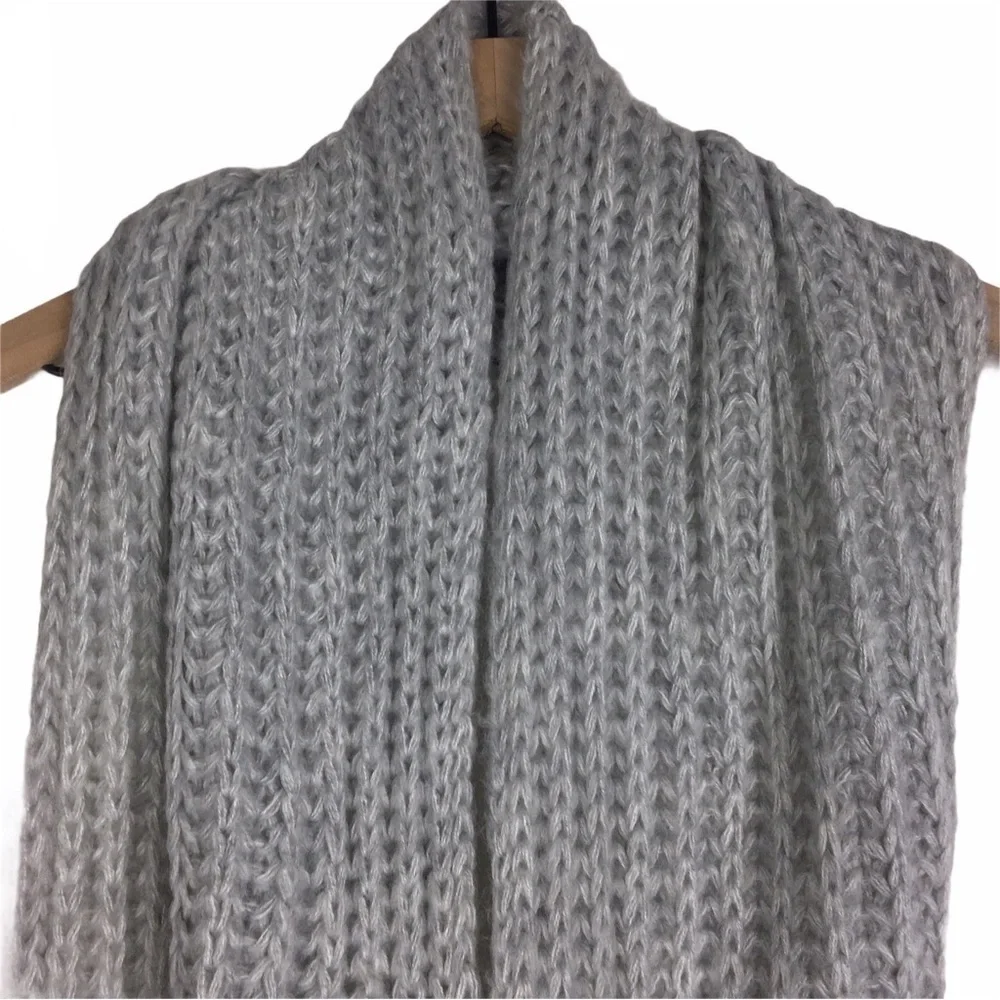 TORRID Scarf Music Notes Sheer & Knit Chunky Grey Infinity Warm Cozy Lot of 2